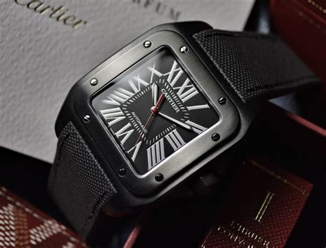 cartier santos 100 carbon watch 51.1 x 41.3 mm|cartier santos 100 good investment.